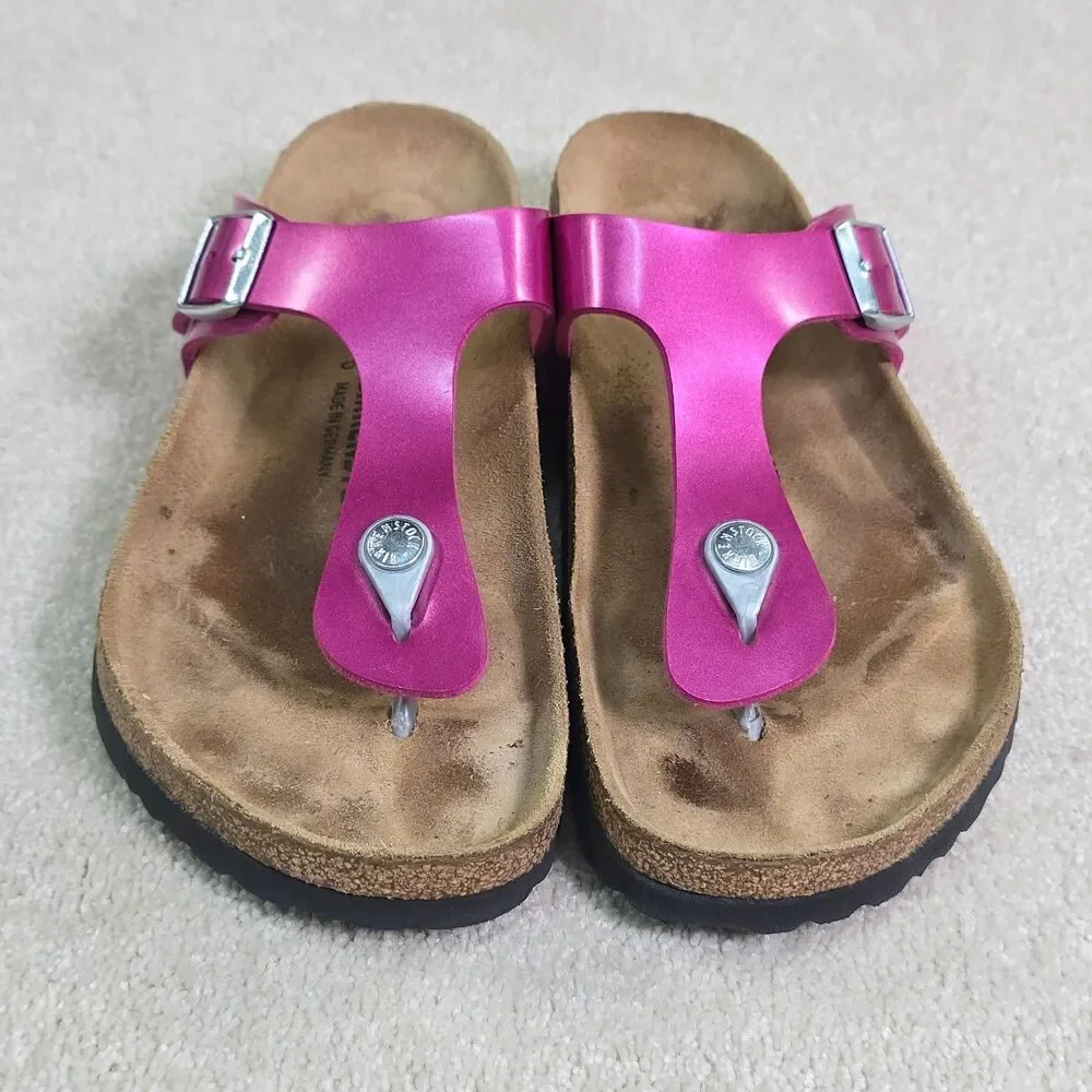 Birkenstock Gizeh Birko Flor Thong Sandals Pink Women's EU 41 L10